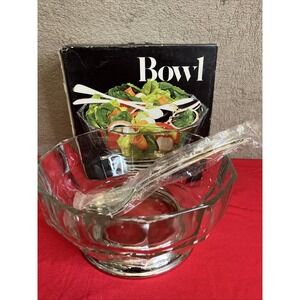 Leonard Silver Mfg Crystal Salad Bowl Silver plated Base No. 360 Servers & Box